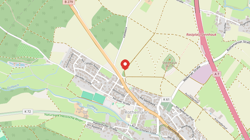 Karte: Hammelburger Straße Richtung Fulda , 36124 Eichenzell Rothemann