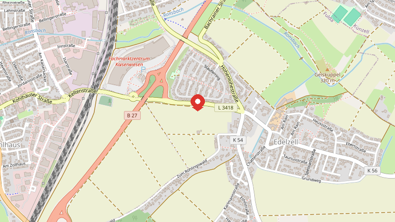 Karte: Keltenstraße 3, 36043 Fulda Kaiserwiesen